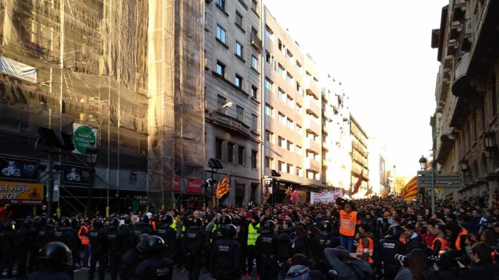 Disturbios en Barcelona.