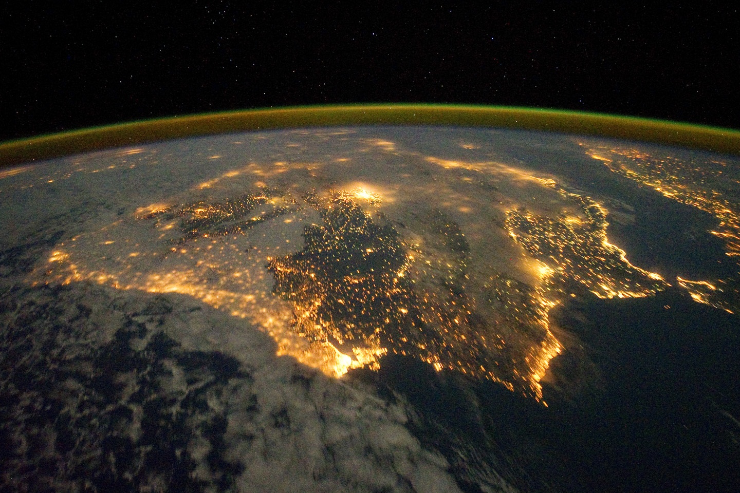 La península Ibérica, vista desde el espacio.