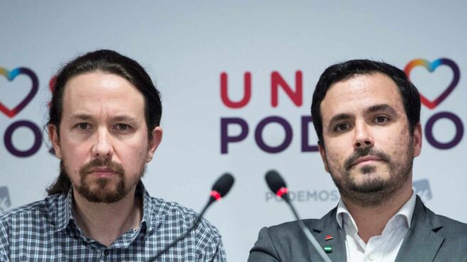 Pablo Iglesias y Alberto Garzón. Pablo Iglesias y Alberto Garzón.