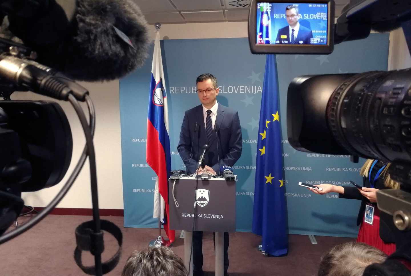 El presidente esloveno, Marjan Sarec, este viernes en Bruselas.