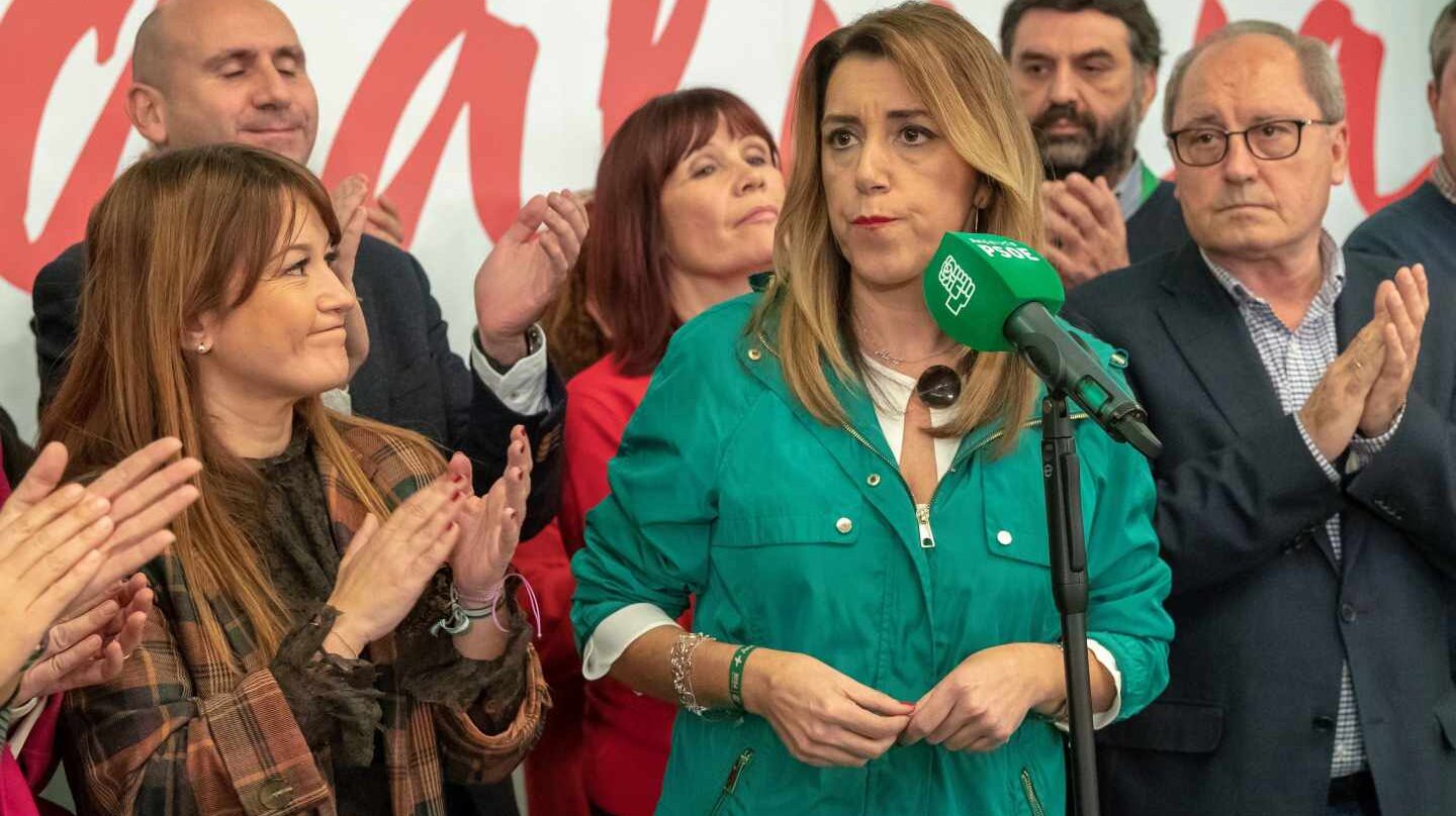 Susana Díaz, durante su comparecencia.