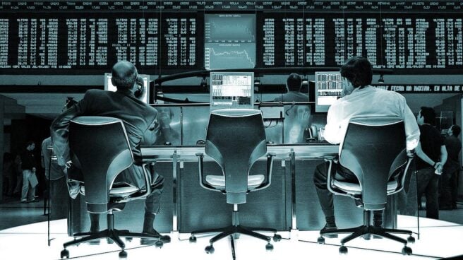 Operadores de la Bolsa de Sao Paulo.