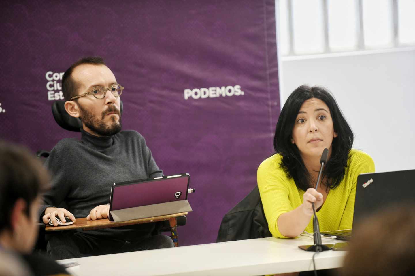 El secretario de Organización, Pablo Echenique, en la reunión del Consejo Ciudadano Estatal de Podemos.