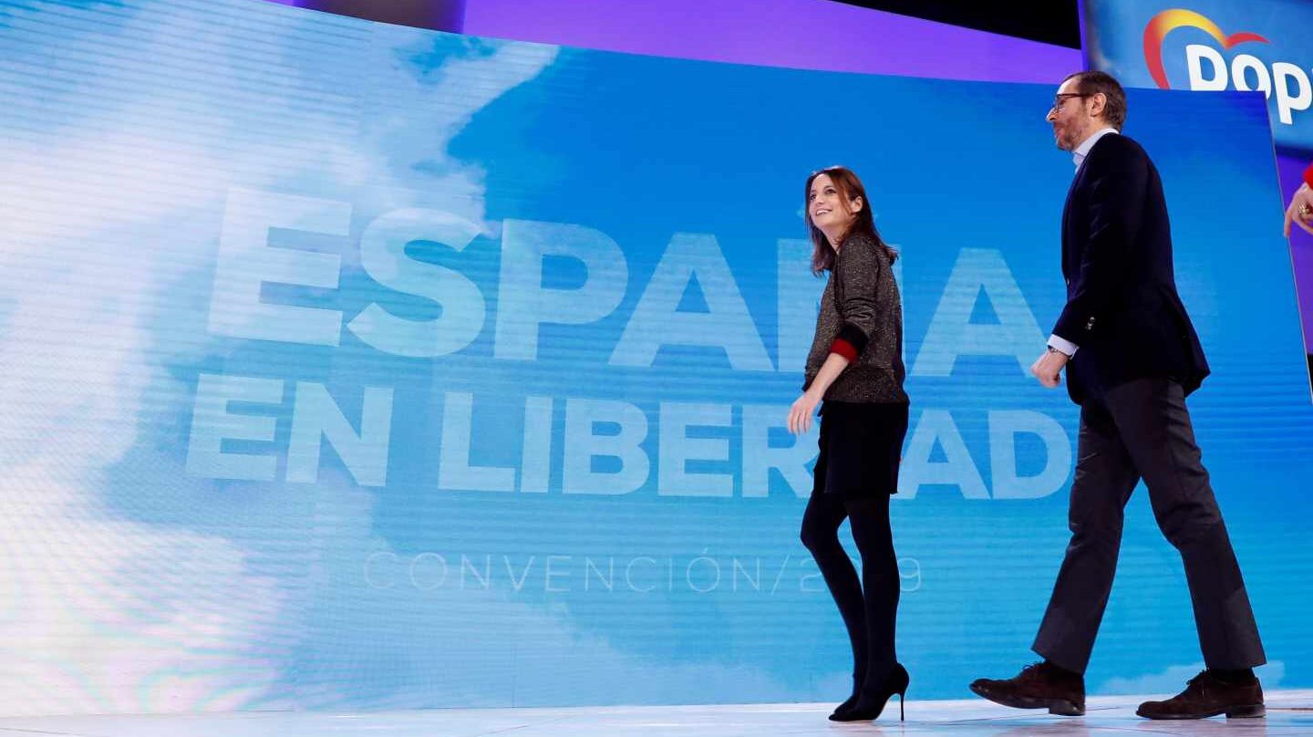 Andrea Levy y Javier Maroto, en la presentación de la Convención del PP.