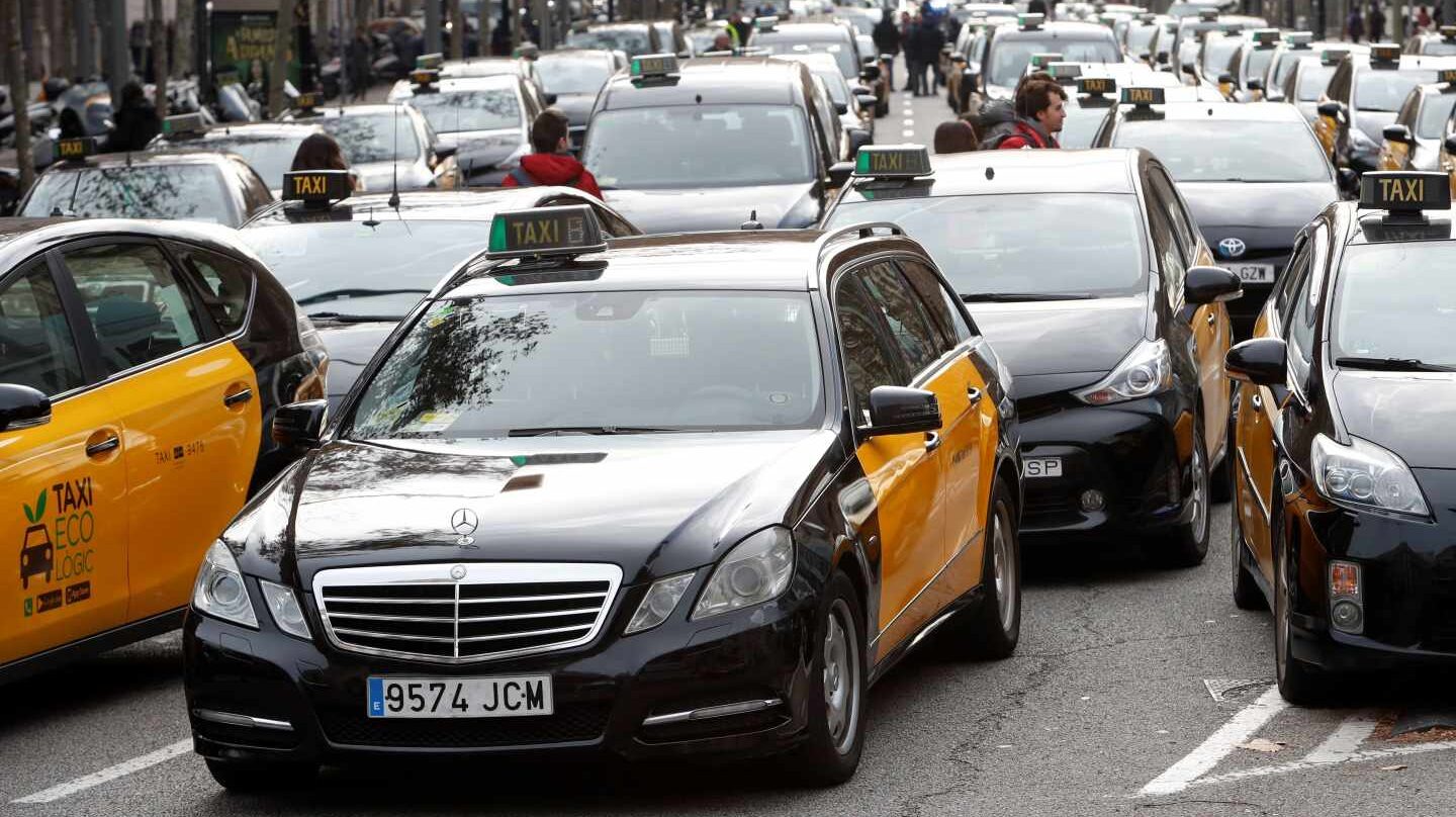 Huelga del taxi en Barcelona.