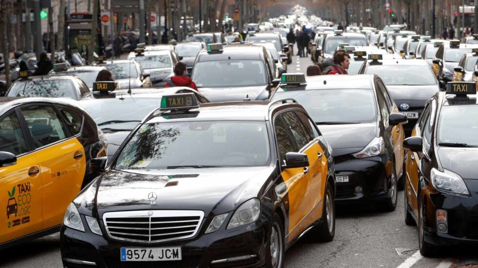 Huelga del taxi en Barcelona.