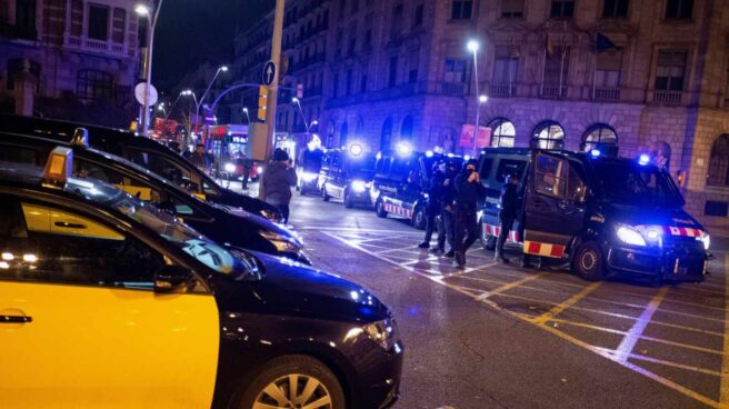Huelga de taxis en Barcelona.