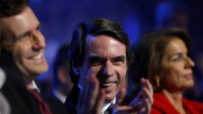 Aznar junto a Casado en la Convención del PP. Aznar junto a Casado en la Convención del PP.