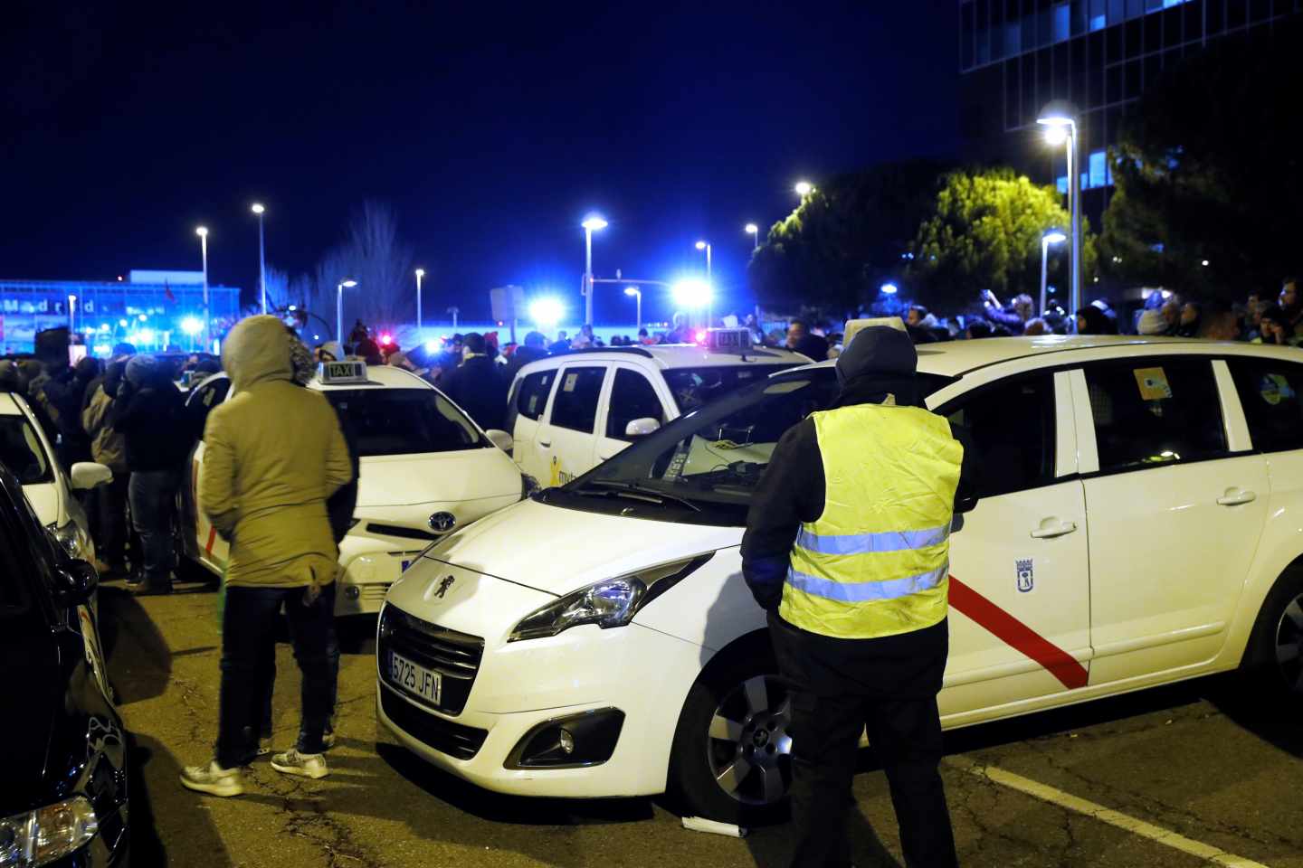 Concentración de taxistas en Ifema (Madrid).