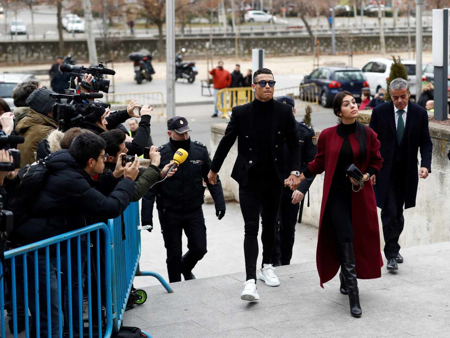 Cristiano Ronaldo entra en la Audiencia Provincial de Madrid.