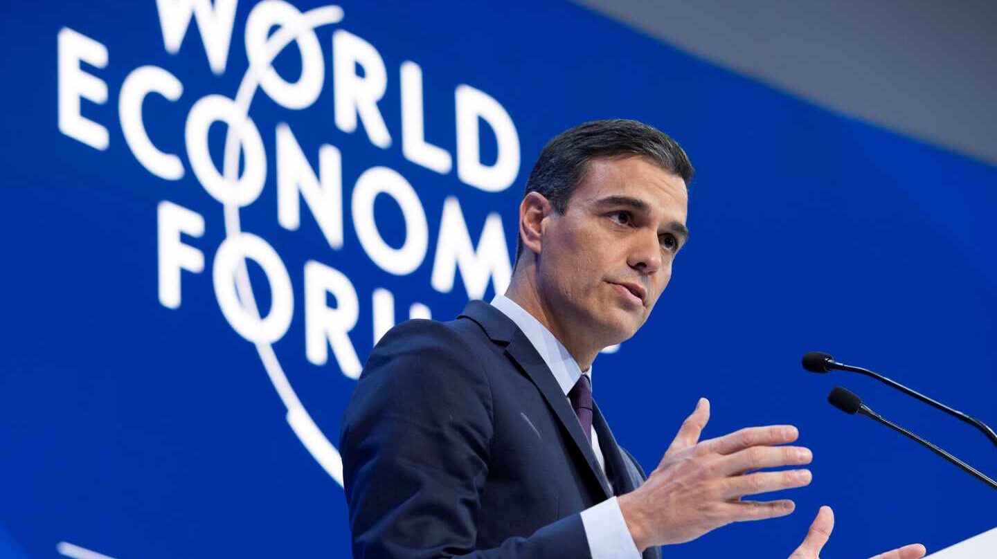 Pedro Sánchez interviene en el Foro de Davos.