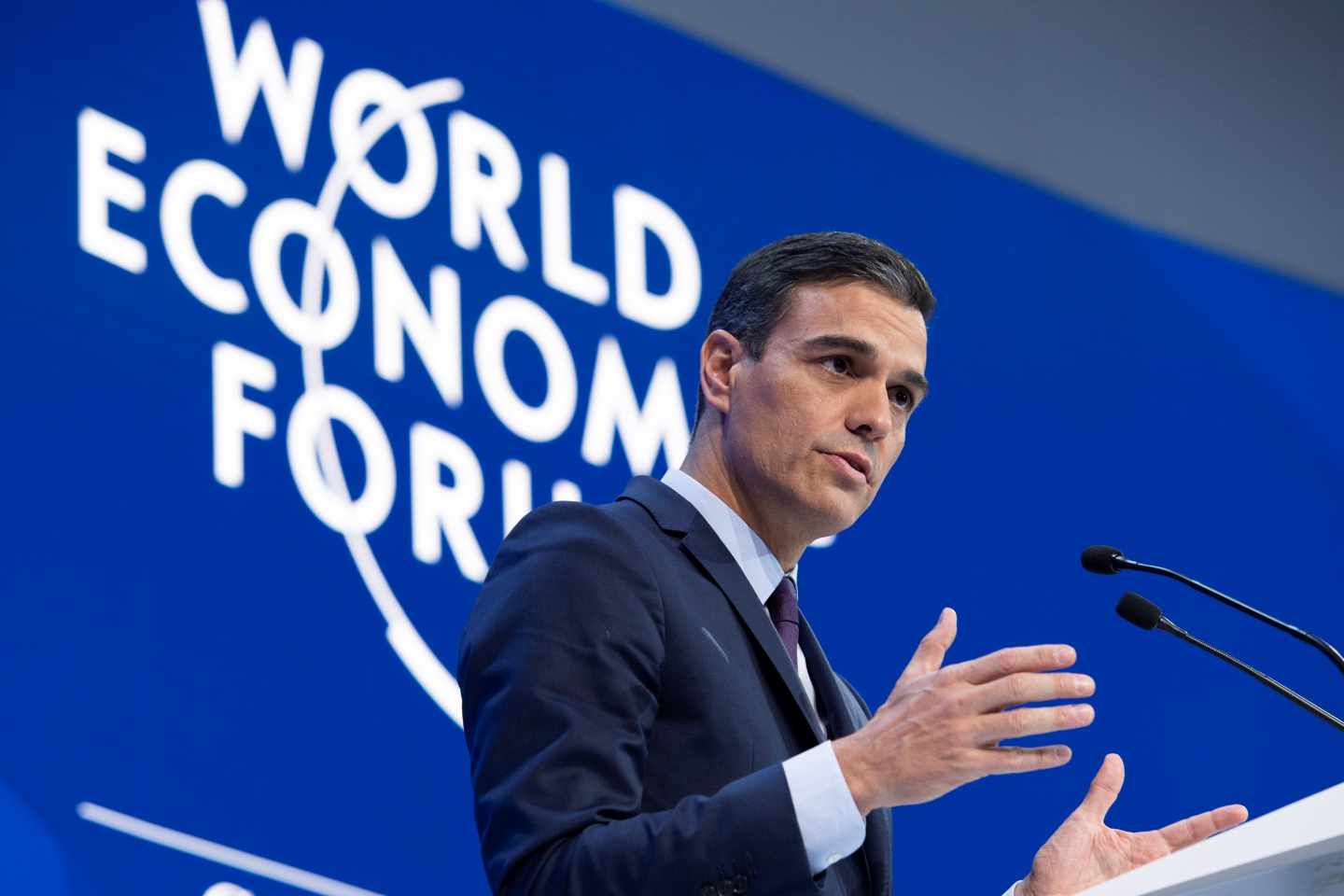 Pedro Sánchez interviene en el Foro de Davos.