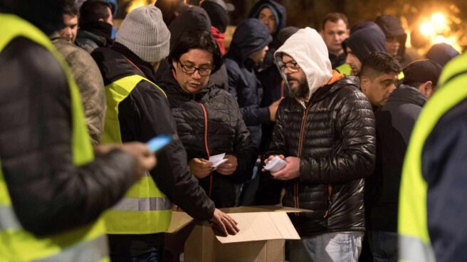 Recuento de votos de los taxistas en Barcelona.