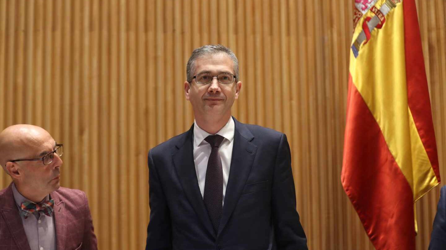 El gobernador del Banco de España, Pablo Hernández de Cos, en el Congreso.