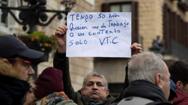 Protesta de los conductores VTC en Barcelona.