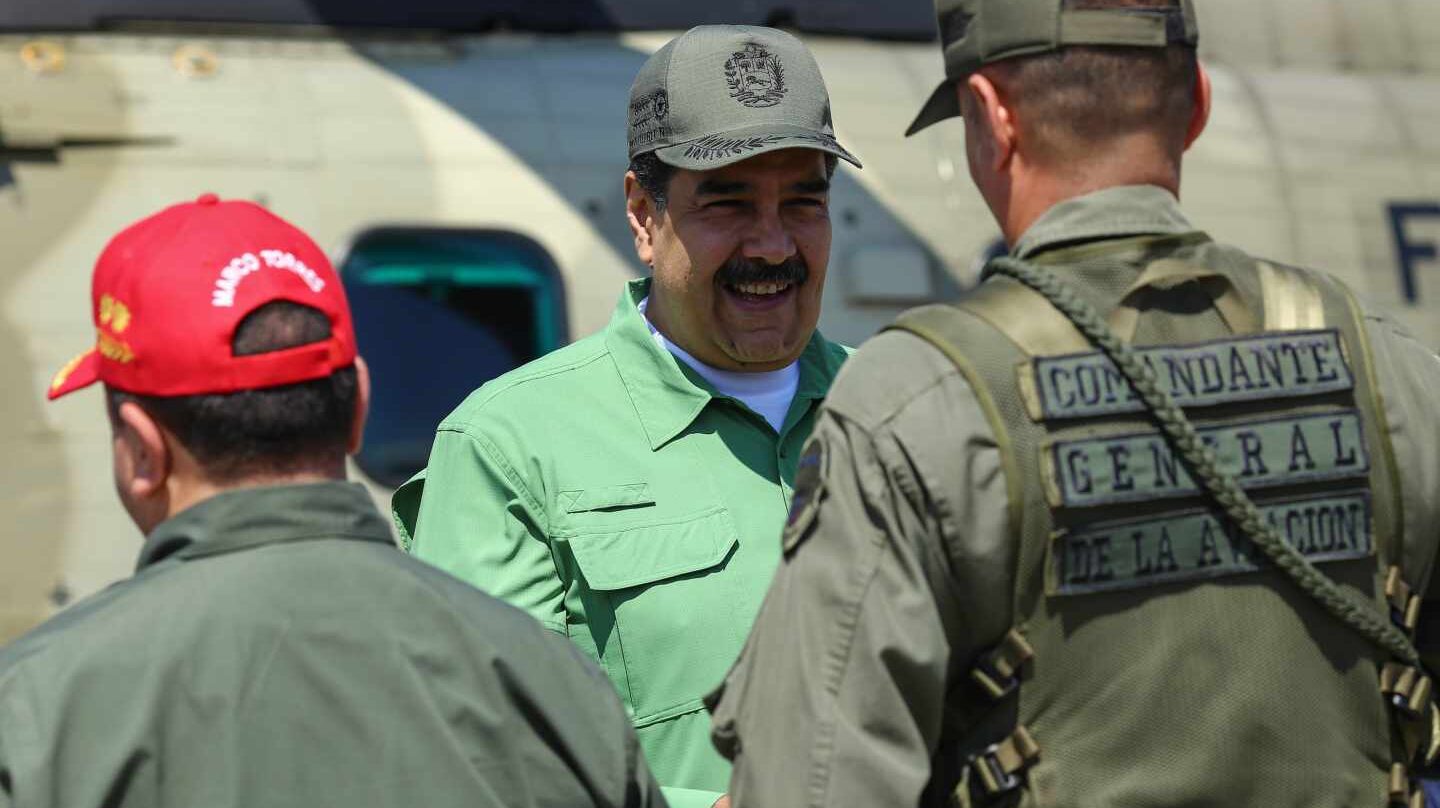 Nicolás Maduro, en una base militar en Aragua (Venezuela).