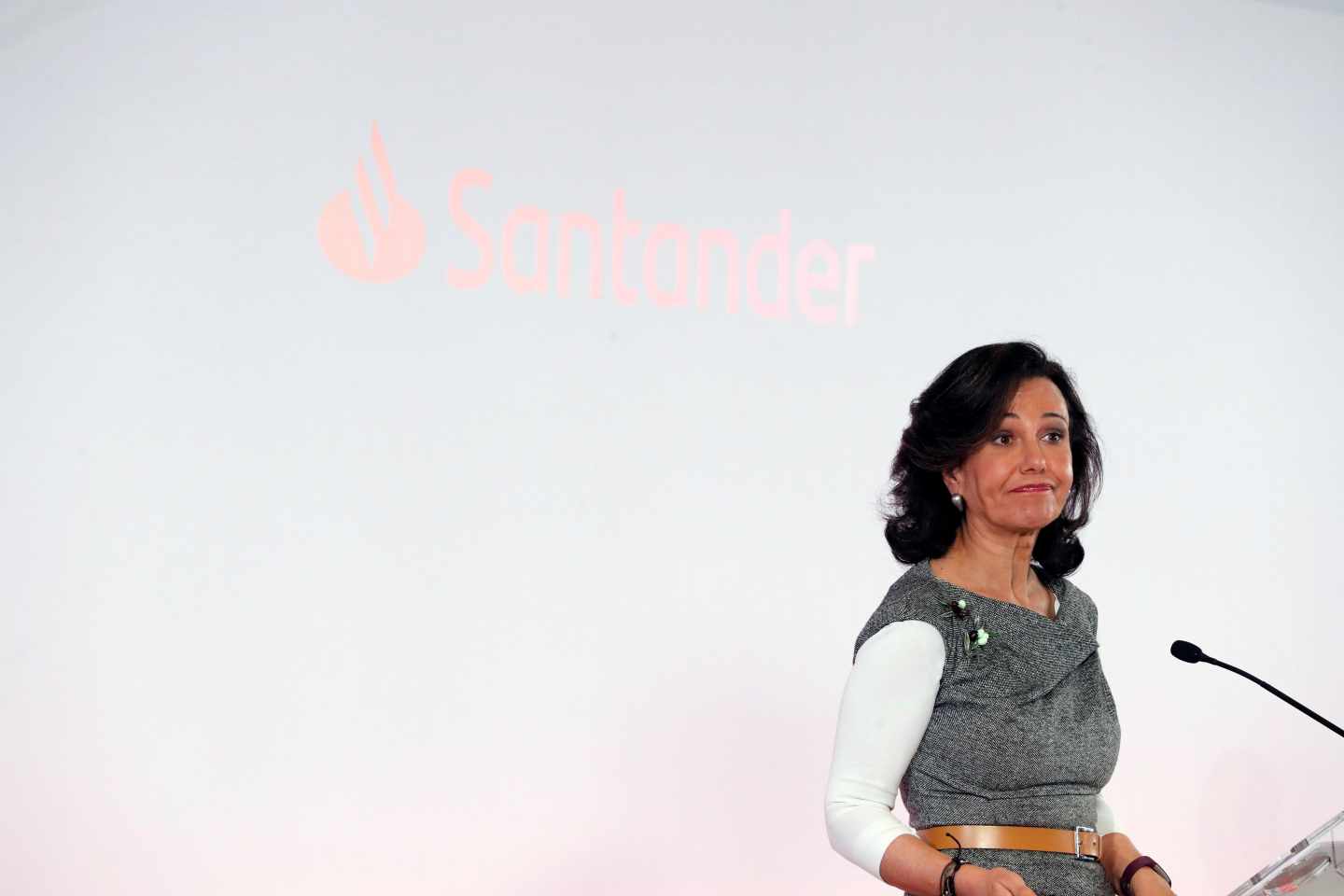 La presidenta del Banco Santander, Ana Botín, durante la presentación de resultados.