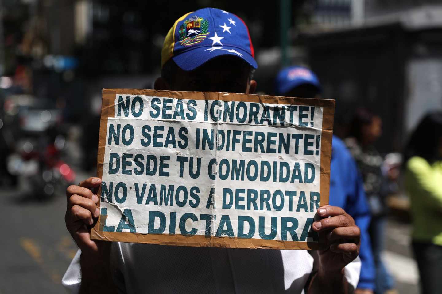 Manifestación contra la dictadura en Caracas.