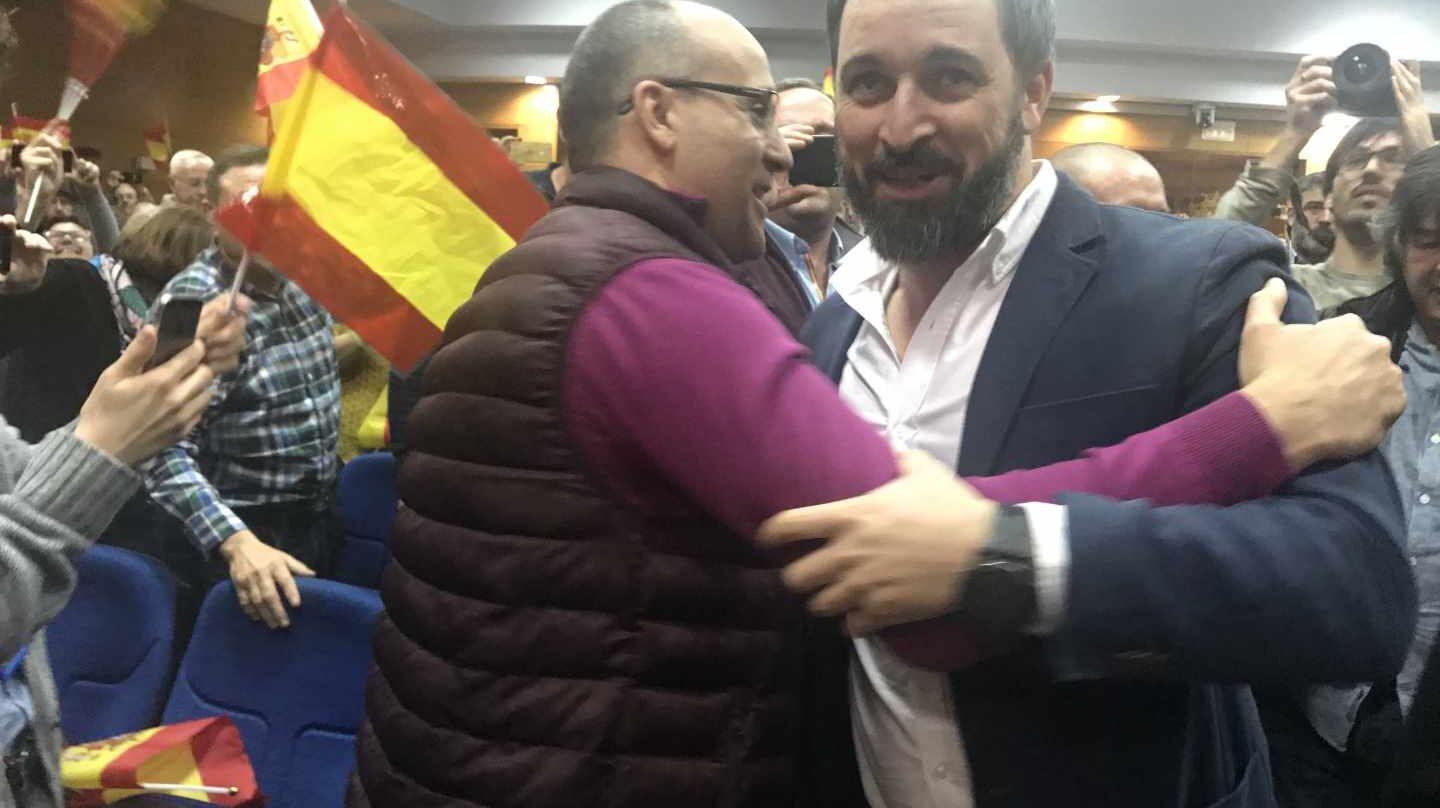Santiago Abascal, en un acto de Vox en Teruel.