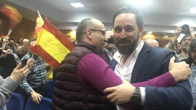 Santiago Abascal, en un acto de Vox en Teruel.