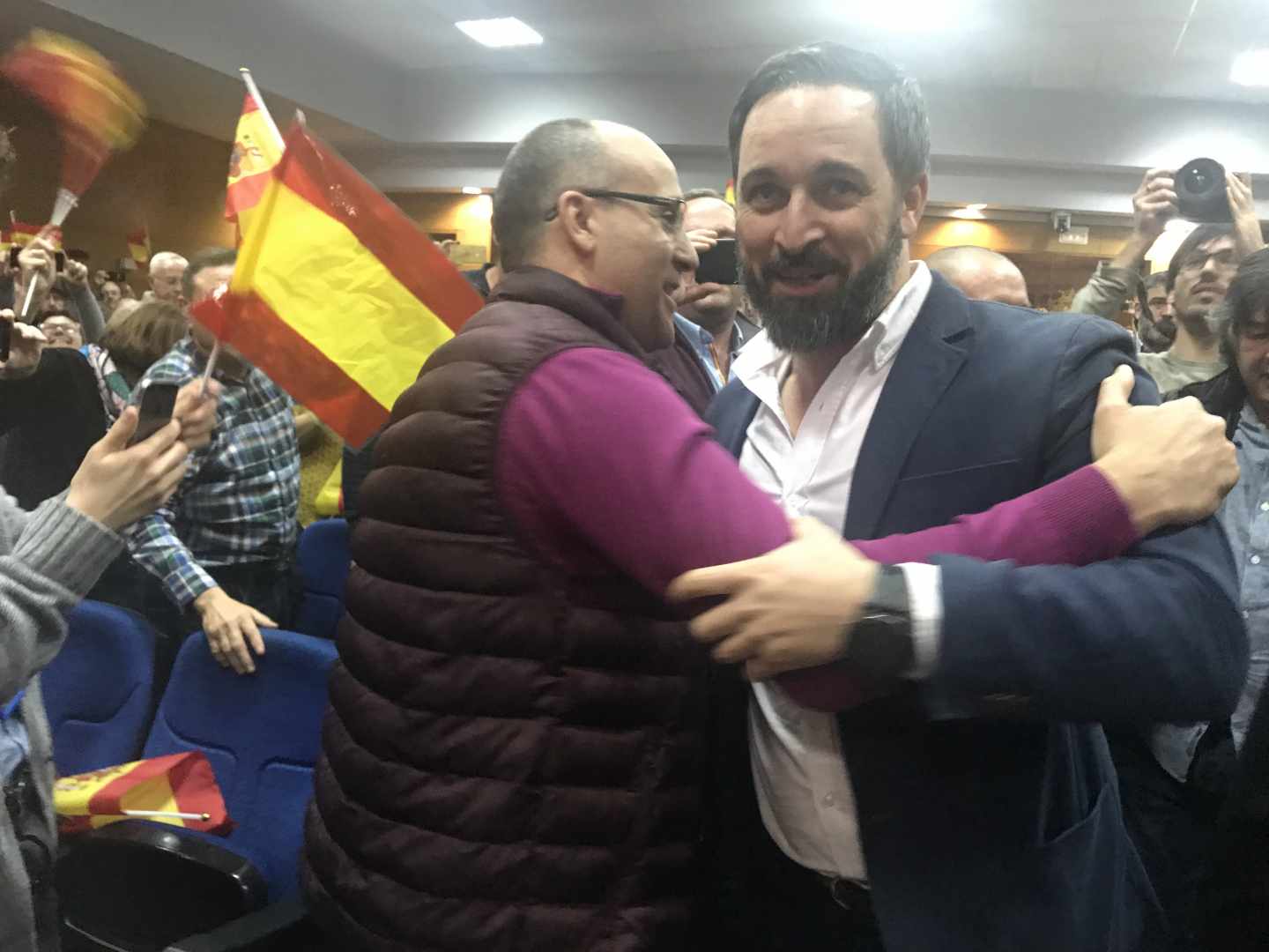 Santiago Abascal, en un acto de Vox en Teruel.