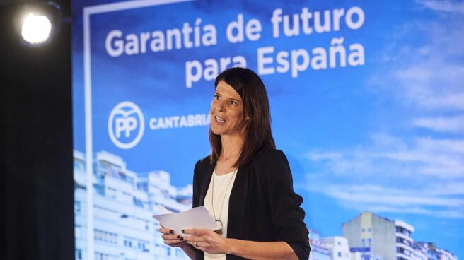 Ruth Beitia, en un acto del PP en Santander. Ruth Beitia, en un acto del PP en Santander.