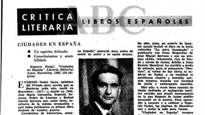 Recorte de ABC de la hemeroteca digital sobre Ciudades en España de Eugenio Nadal Recorte de ABC de la hemeroteca digital sobre Ciudades en España de Eugenio Nadal