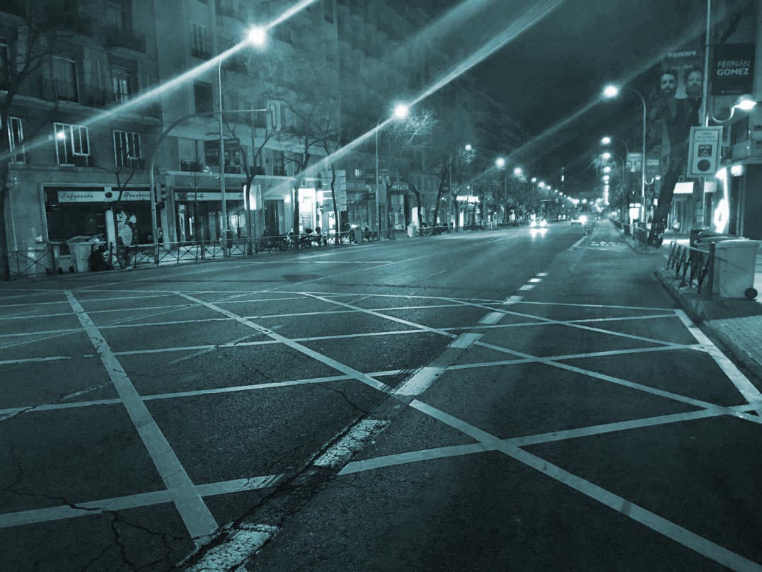 Huelga de taxis: vacía la calle de Alcalá.