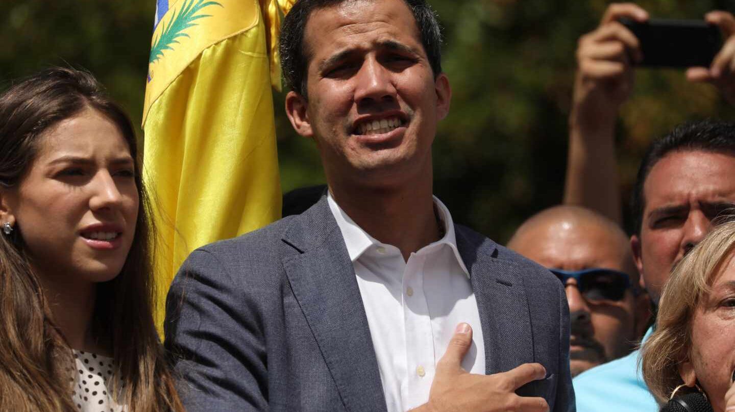 Juan Guaidó en un acto multitudinario en Caracas.