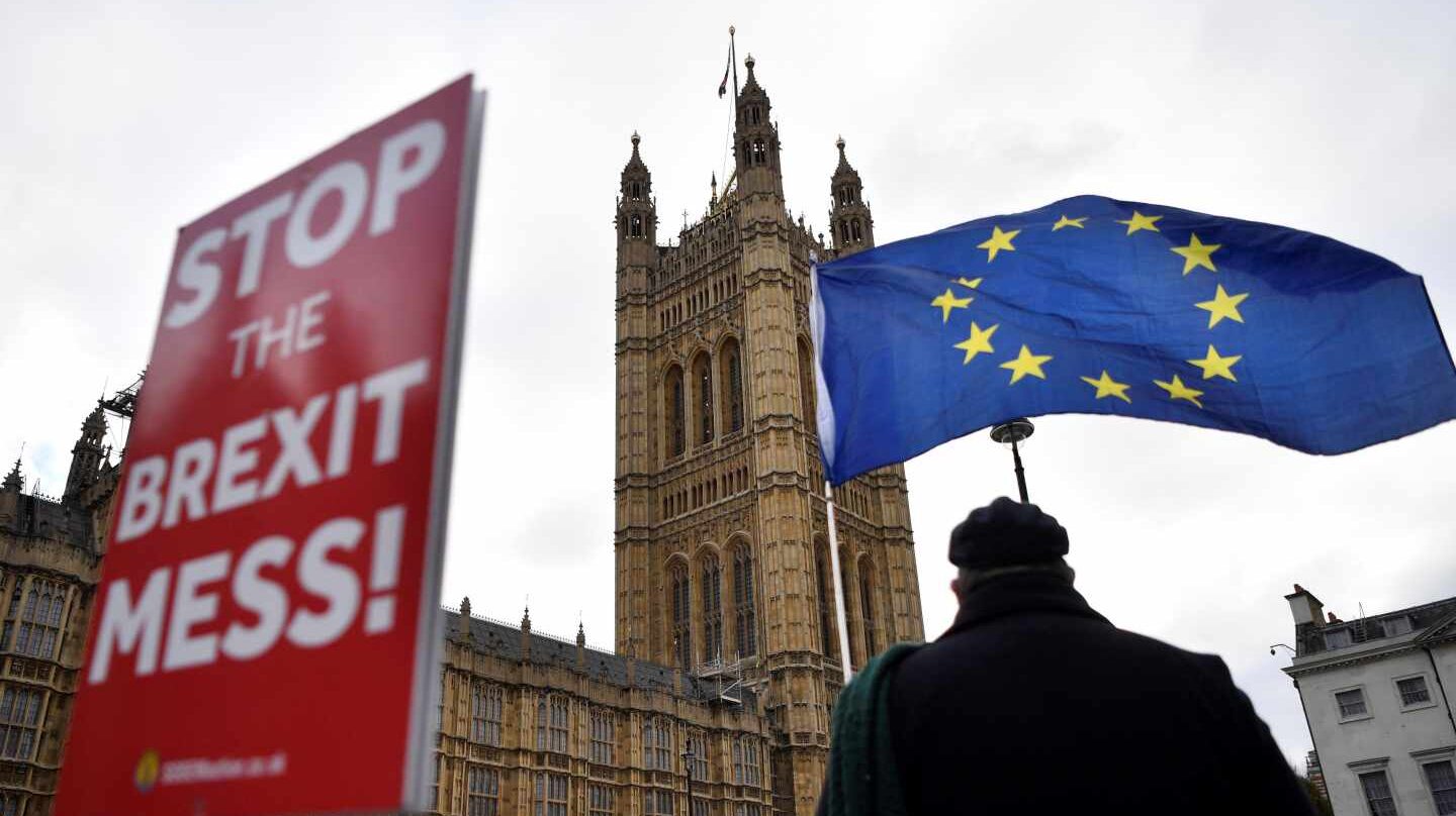 Manifeestación en contra del Brexit ante el Parlamento británico