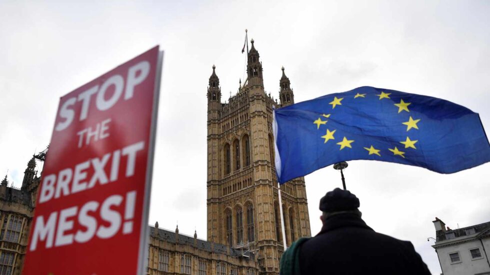 Manifeestación en contra del Brexit ante el Parlamento británico