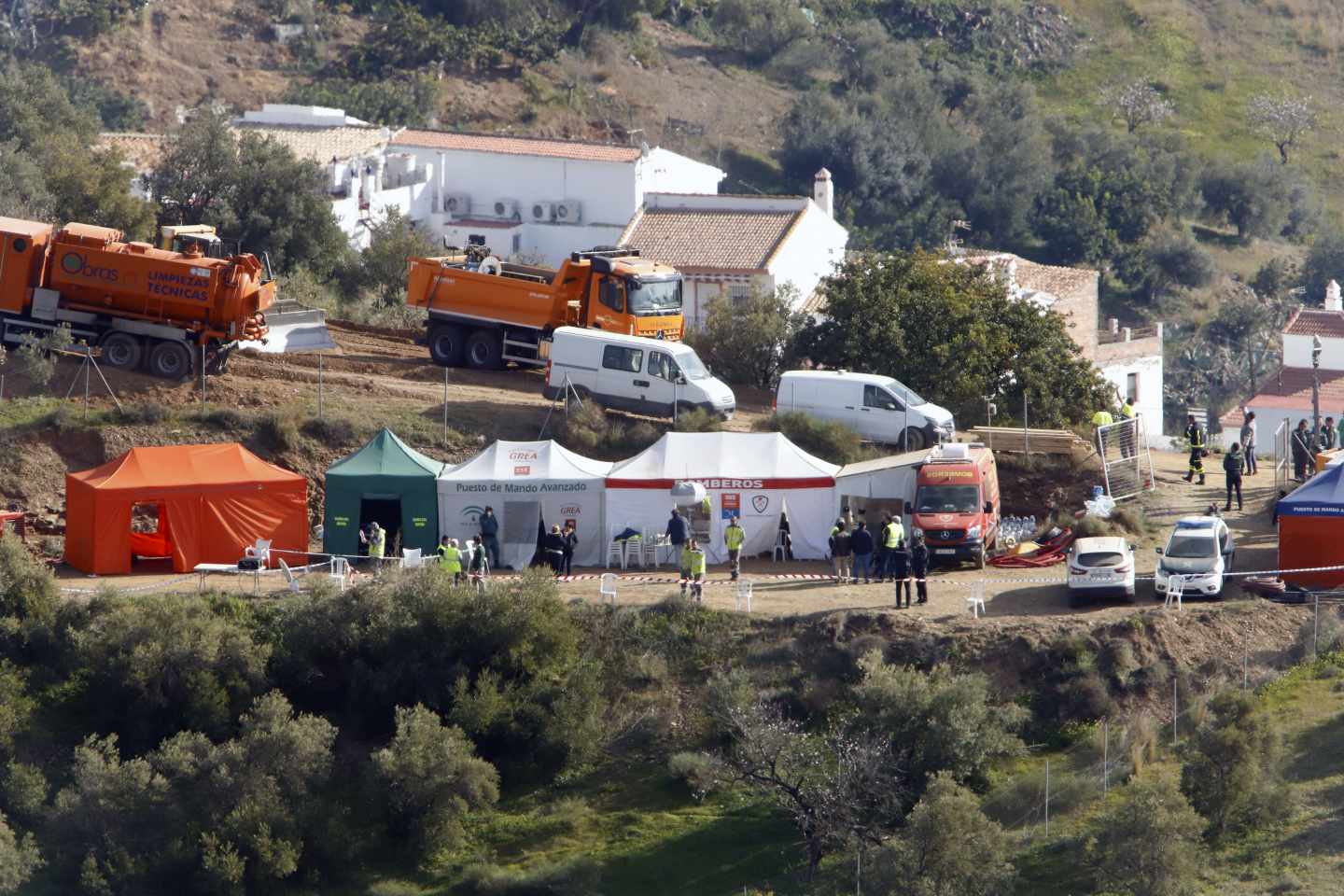 Operativo desplegado en el rescate de Julen en Totalán, Málaga.