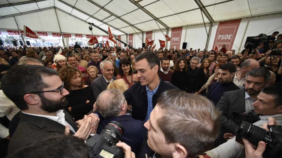 Pedro Sánchez, en un acto en Murcia.