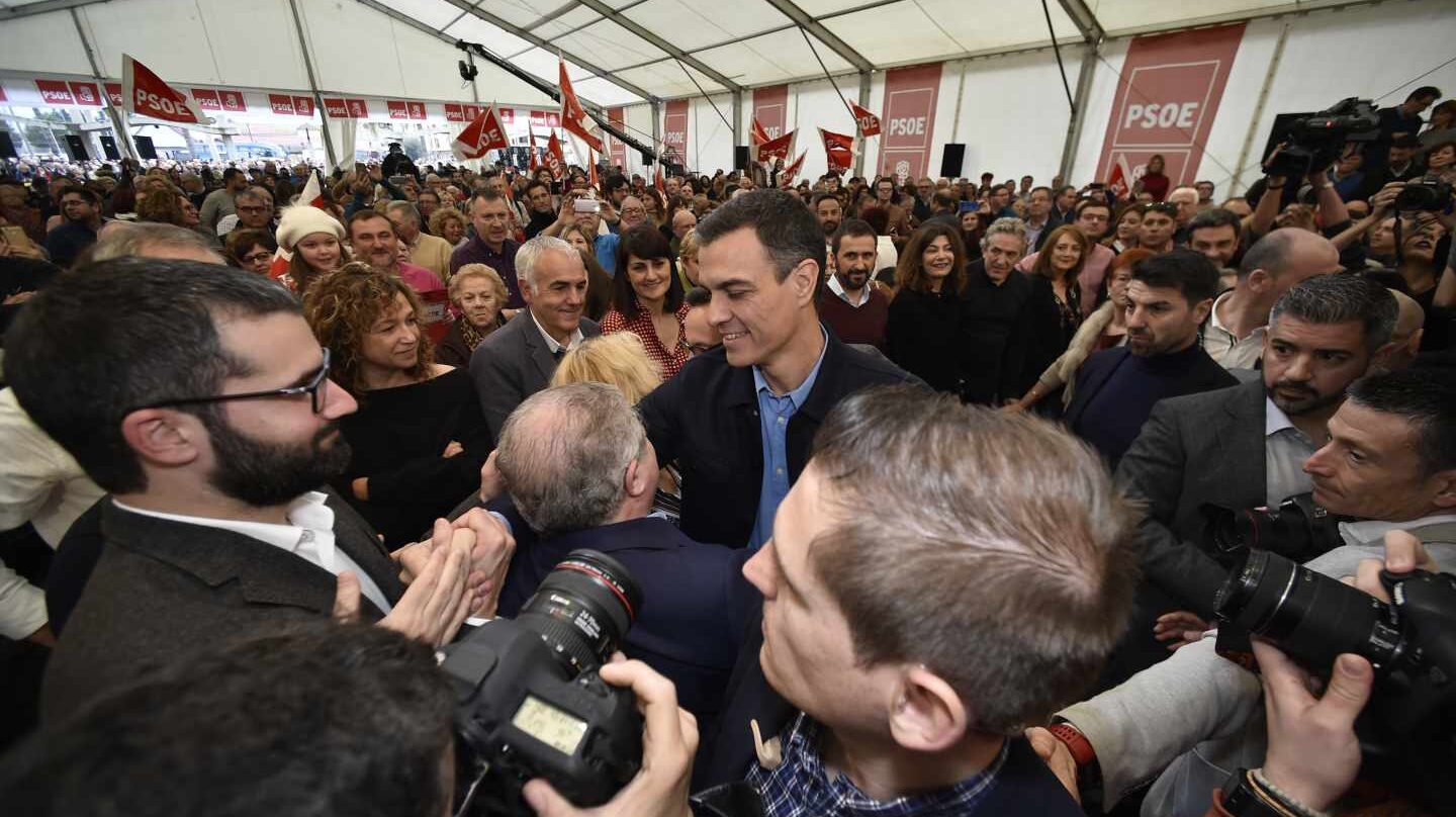 Pedro Sánchez, en un acto en Murcia.
