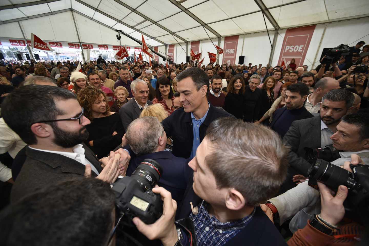 Pedro Sánchez, en un acto en Murcia.