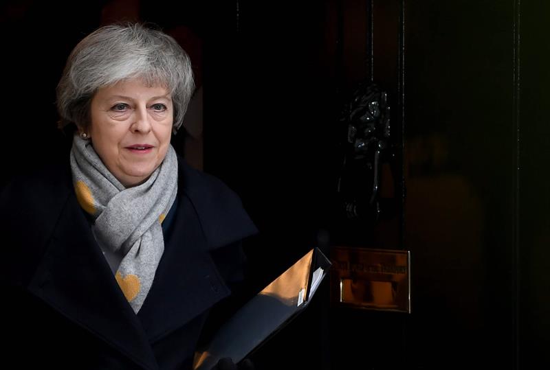 La primera ministra británica, Theresa May, en la jornada crucial del Brexit.