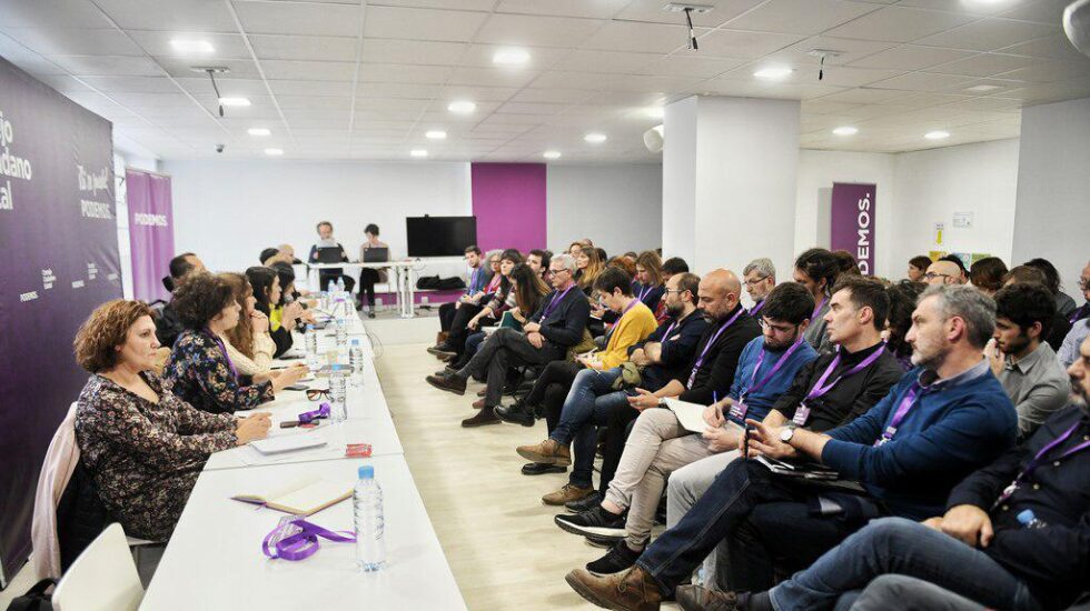 Un momento de la reunión del Consejo Ciudadano de Podemos.
