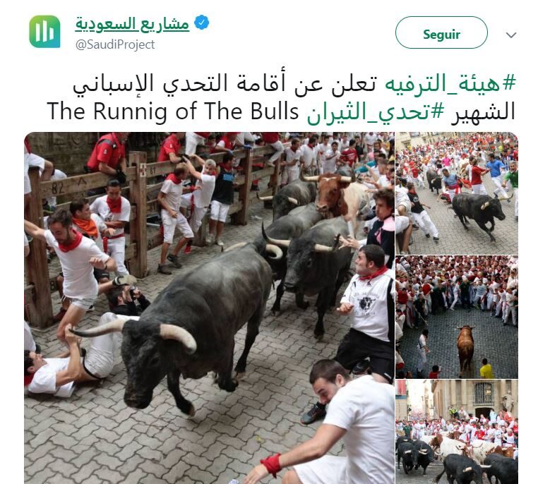 Arabia Saudí anuncia que celebrará encierros de toros para emular a los Sanfermines