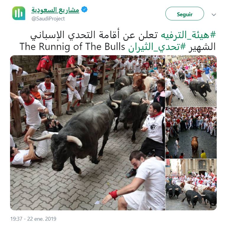 Arabia Saudí anuncia que celebrará encierros de toros para emular a los Sanfermines