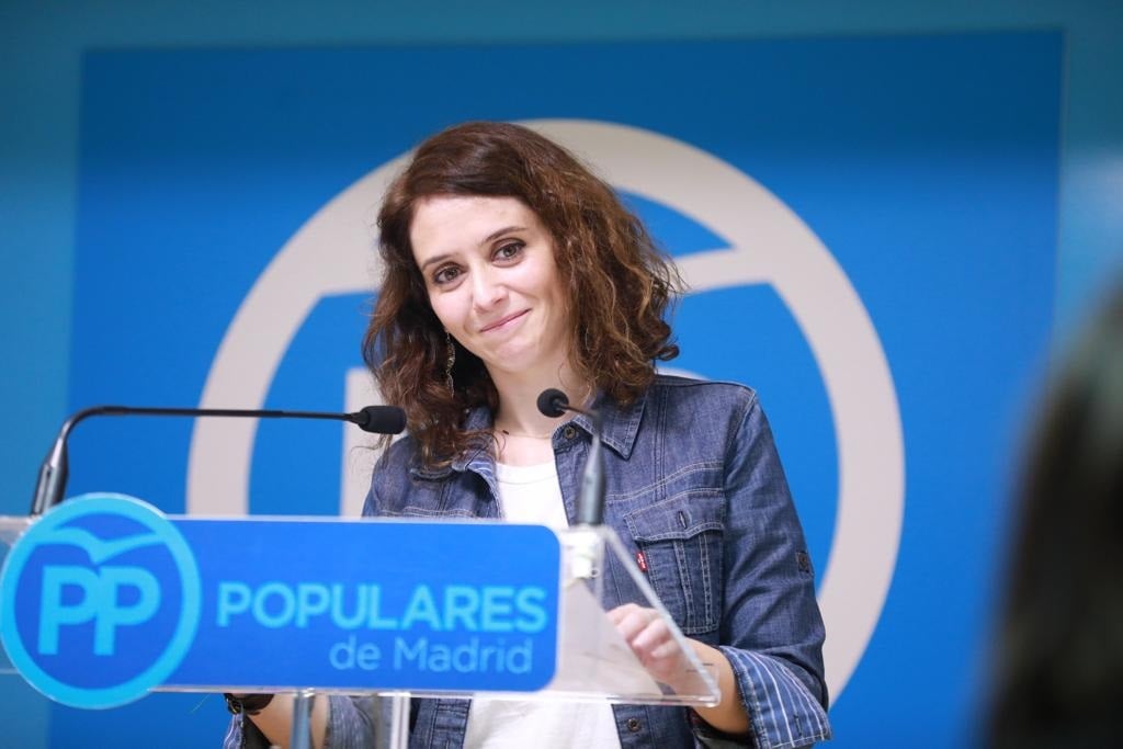 La secretaria de comunicación del PP, Isabel Díaz Ayuso.