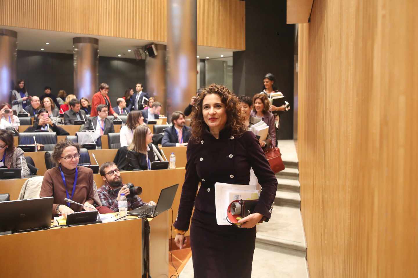 La ministra de Hacienda, María Jesús Montero, en la presentación de los Presupuestos de 2019.