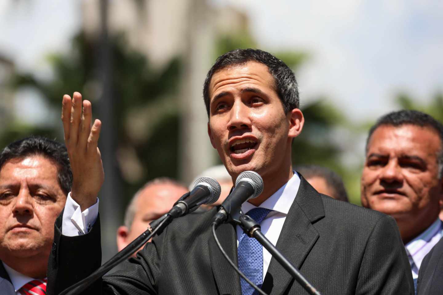 Juan Guaidó, durante una intervención en el Palacio Federal Legislativo en Caracas.