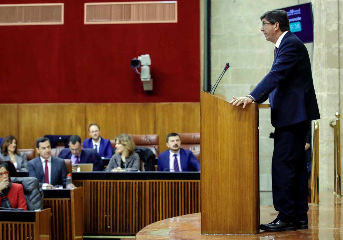 Juan Marín, durante su intervención.