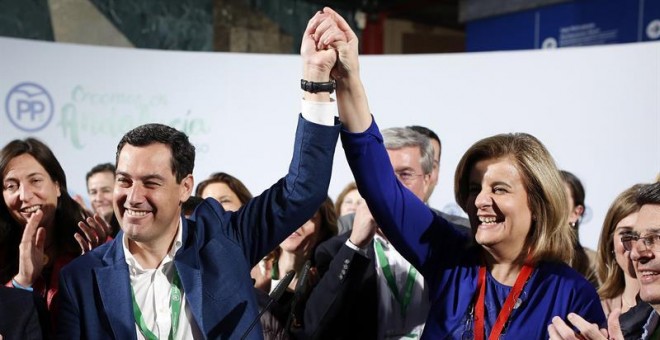 Juanma Moreno y Fátima Báñez durante la campaña electoral andaluza