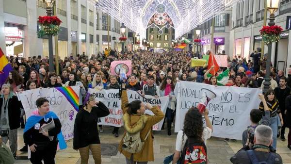 Imagen de una de las manifestaciones en Andalucía contra el auge de Vox