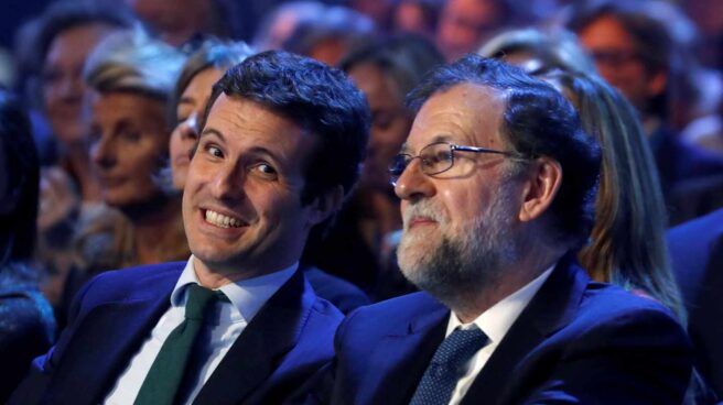 Pablo Casado, junto a Mariano Rajoy en la Convención Nacional del PP.