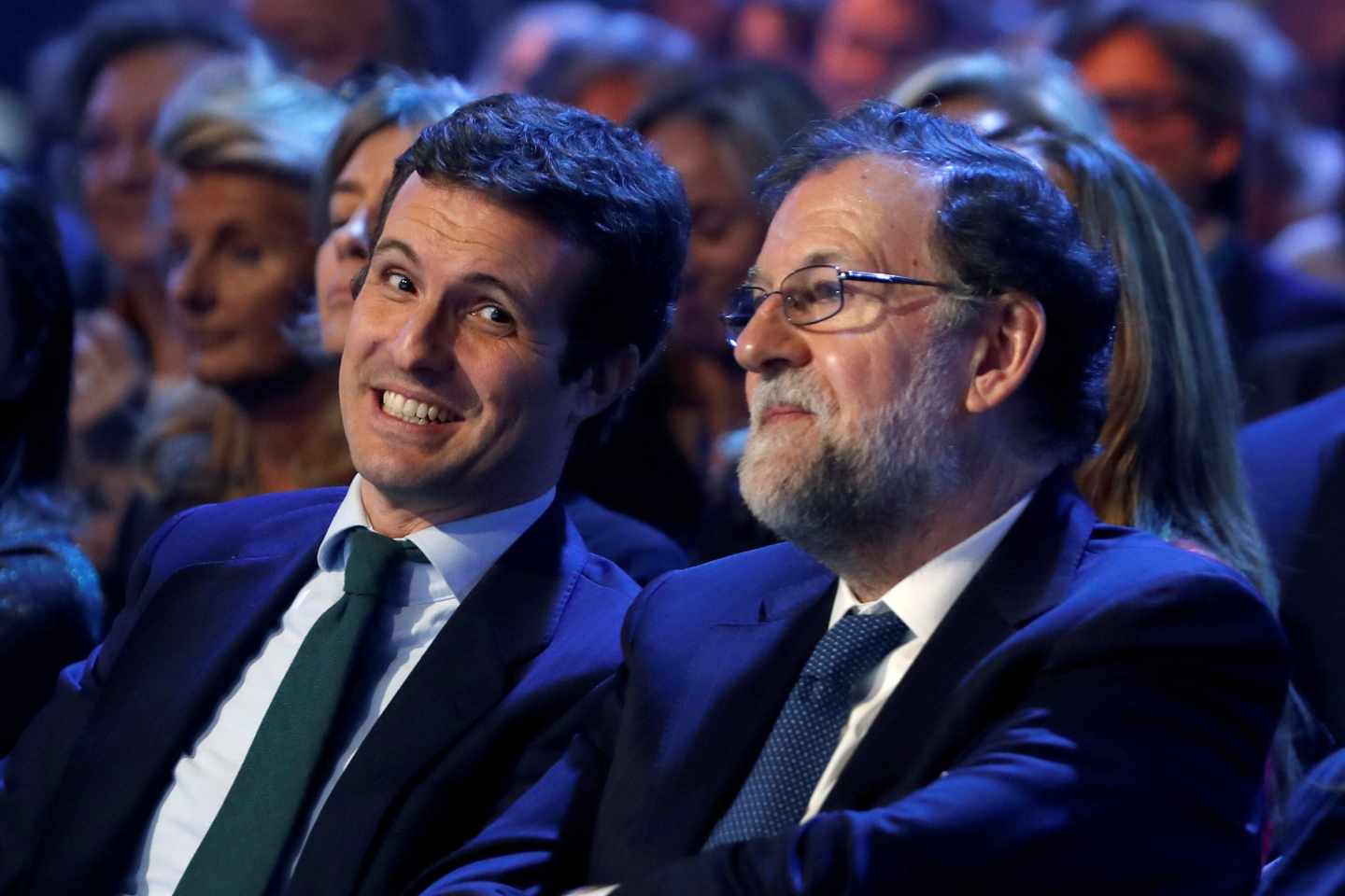 Pablo Casado, junto a Mariano Rajoy en la Convención Nacional del PP.