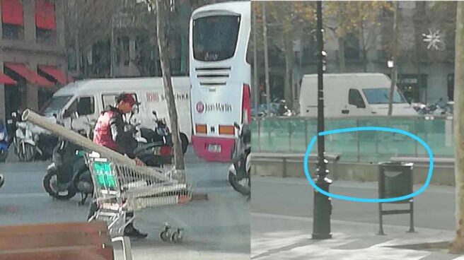 Impunidad en Barcelona: roban las vallas de Paseo de Gracia como chatarra