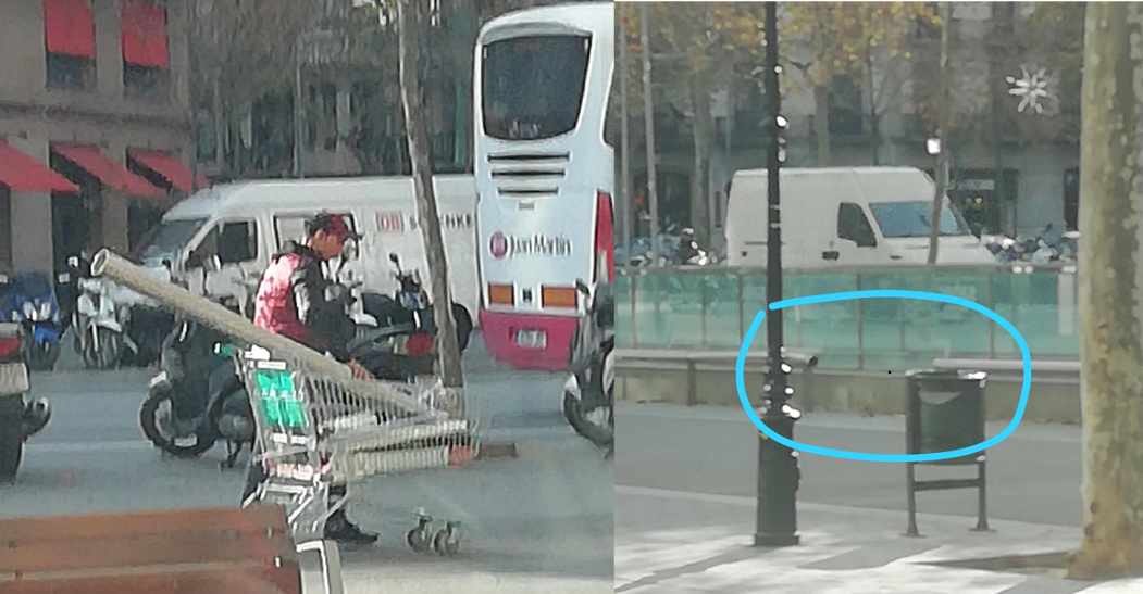 Impunidad en Barcelona: roban las vallas de Paseo de Gracia como chatarra