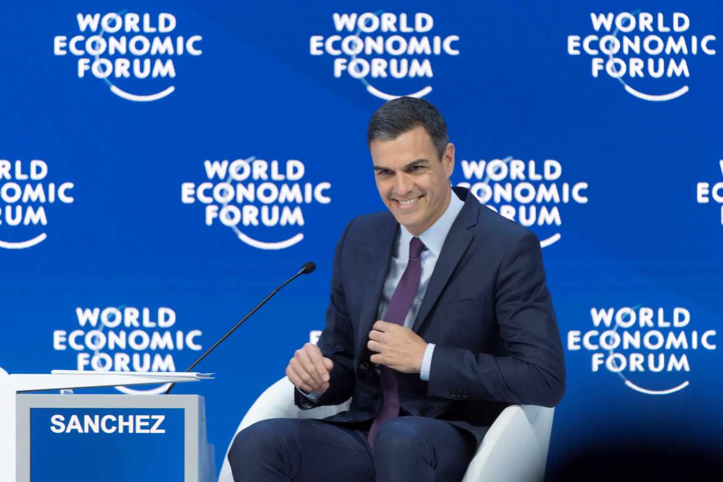 Pedro Sánchez, en el foro de Davos.